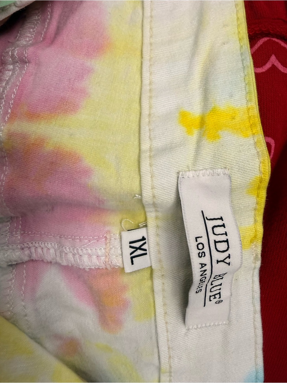 Judy Blue Tie-Dye Womens Shorts in Pink and Yellow